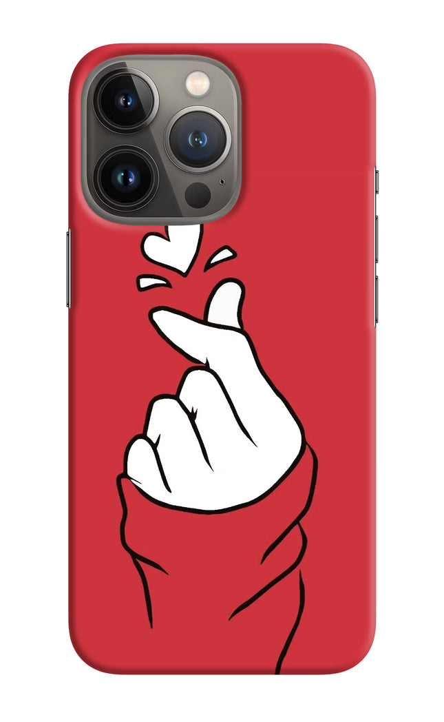 Korean Love Sign iPhone 13 Pro Hard Case Back Cover by Casekaro