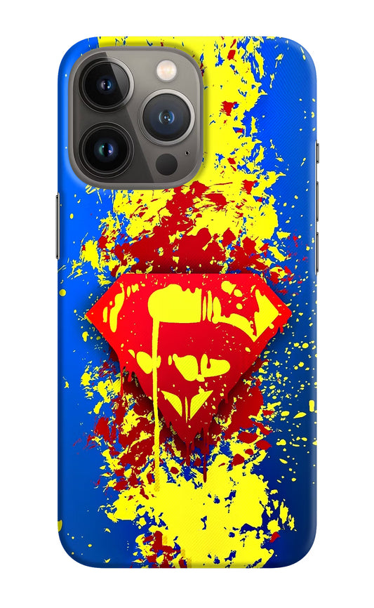 Superman logo iPhone 13 Pro Hard Case Back Cover by Casekaro
