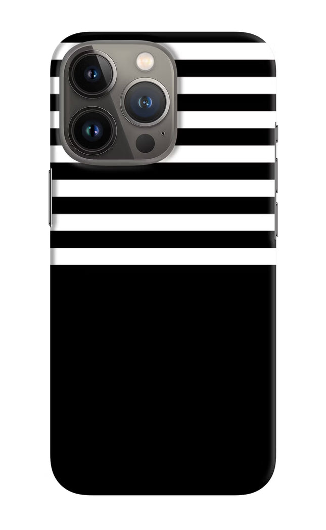 Black and White Print iPhone 13 Pro Hard Case Back Cover by Casekaro