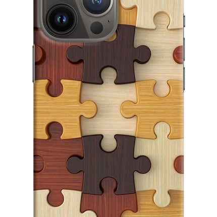 Wooden Puzzle iPhone 13 Pro Hard Case Back Cover by Casekaro