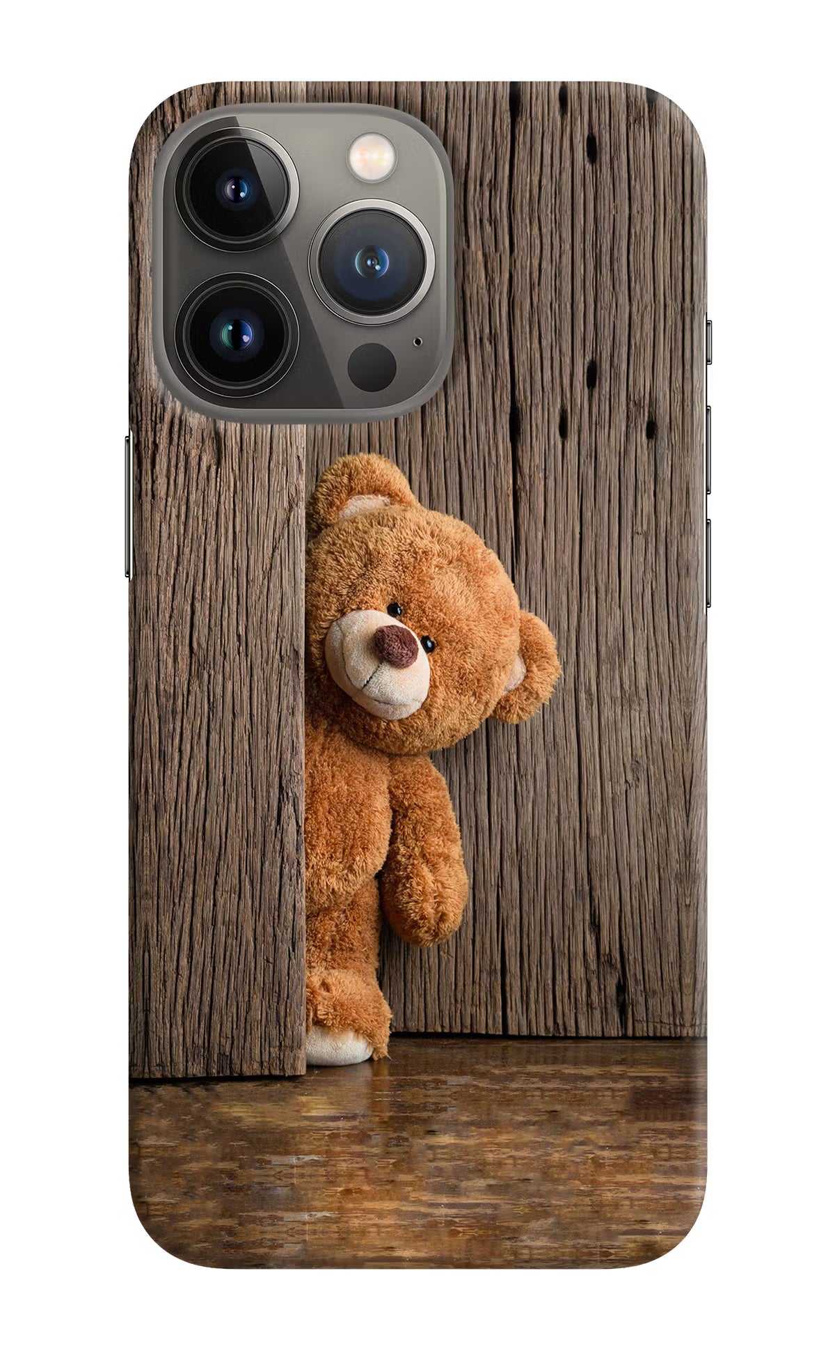 Teddy Wooden iPhone 13 Pro Hard Case Back Cover by Casekaro