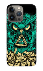 Green Owl iPhone 13 Pro Hard Case Back Cover by Casekaro