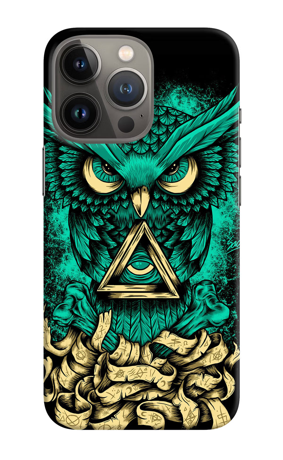 Green Owl iPhone 13 Pro Back Cover, Hard case