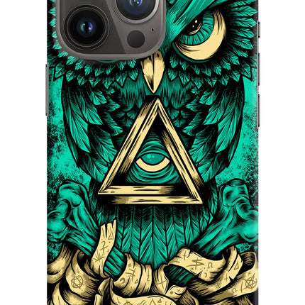 Green Owl iPhone 13 Pro Hard Case Back Cover by Casekaro