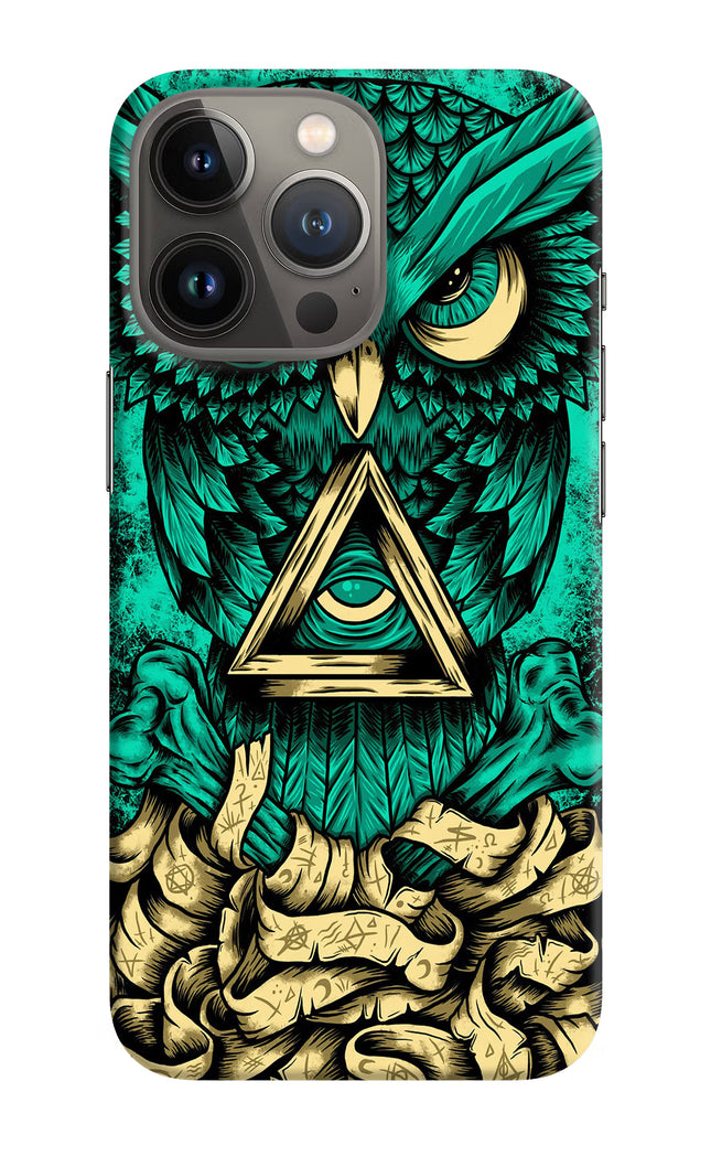 Green Owl iPhone 13 Pro Hard Case Back Cover by Casekaro