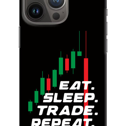 Eat Sleep Trade Repeat iPhone 13 Pro Hard Case Back Cover by Casekaro
