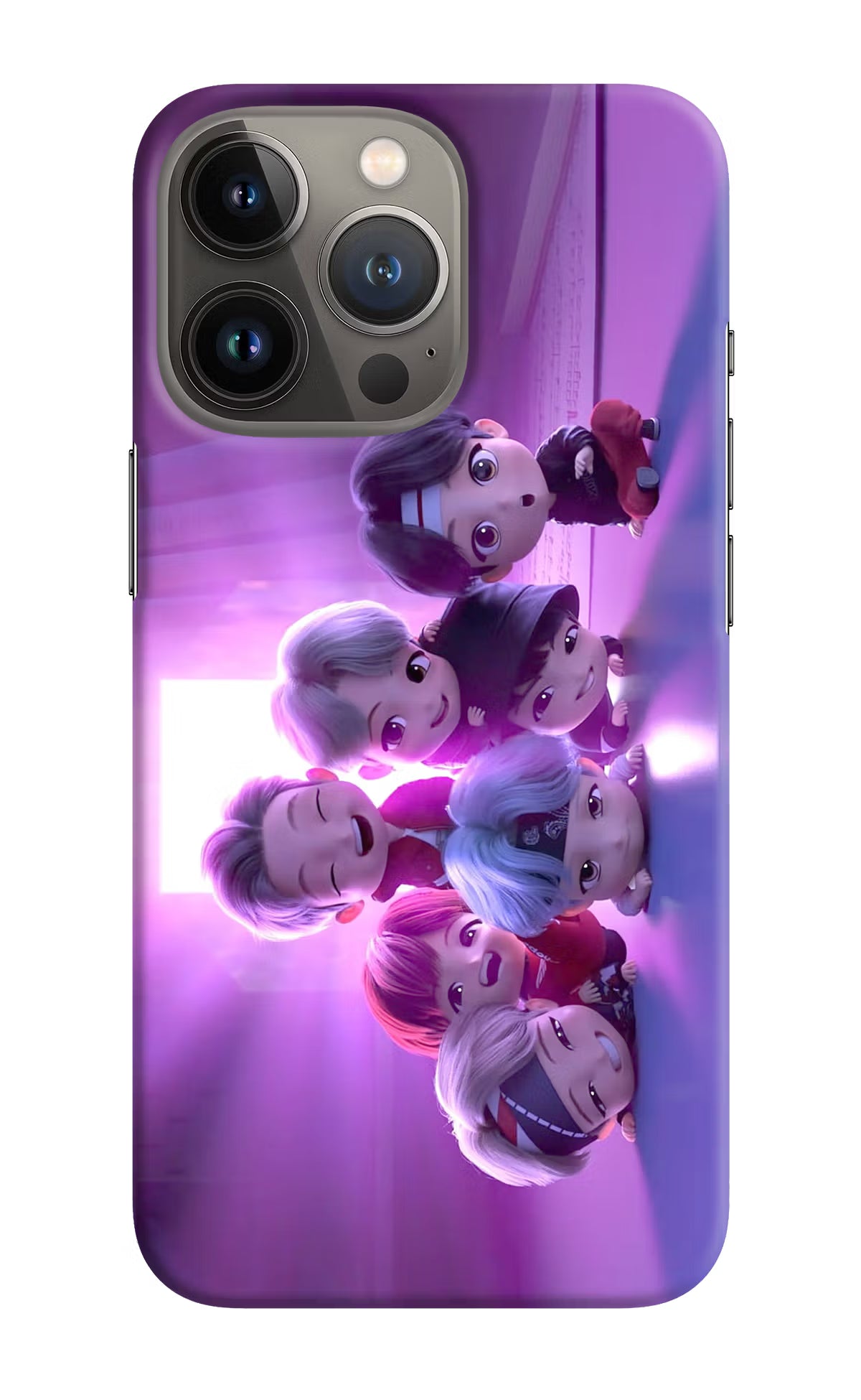 BTS Chibi iPhone 13 Pro Hard Case Back Cover by Casekaro