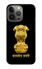 Satyamev Jayate Golden iPhone 13 Pro Hard Case Back Cover by Casekaro