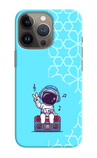 Cute Astronaut Chilling iPhone 13 Pro Hard Case Back Cover by Casekaro
