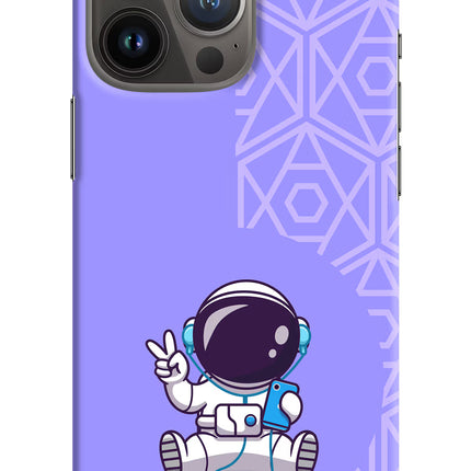 Cute Astronaut Chilling iPhone 13 Pro Hard Case Back Cover by Casekaro