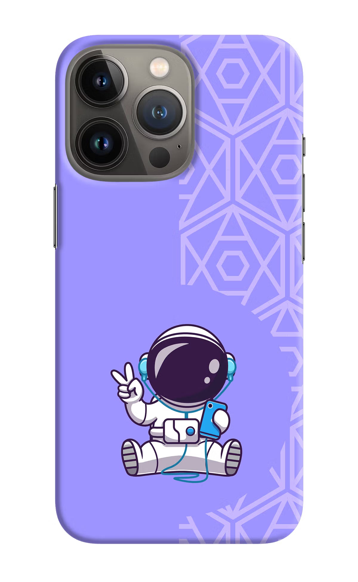 Cute Astronaut Chilling iPhone 13 Pro Hard Case Back Cover by Casekaro