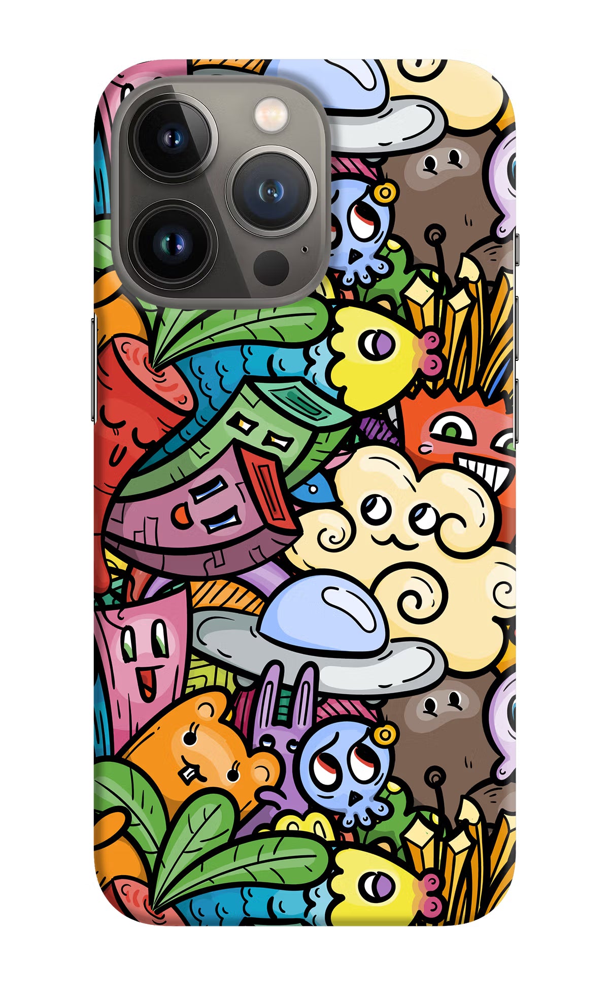 Veggie Doodle iPhone 13 Pro Hard Case Back Cover by Casekaro