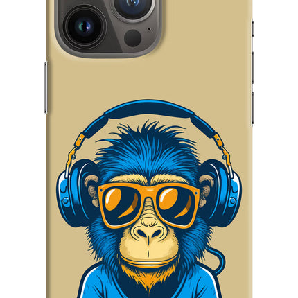 Monkey Headphone iPhone 13 Pro Hard Case Back Cover by Casekaro
