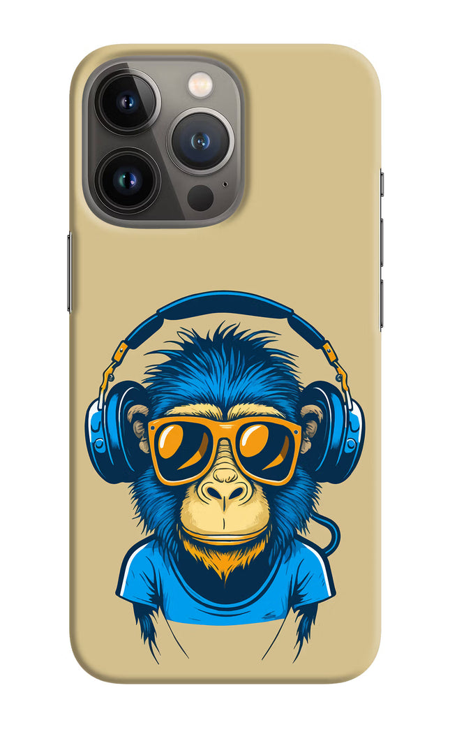 Monkey Headphone iPhone 13 Pro Hard Case Back Cover by Casekaro