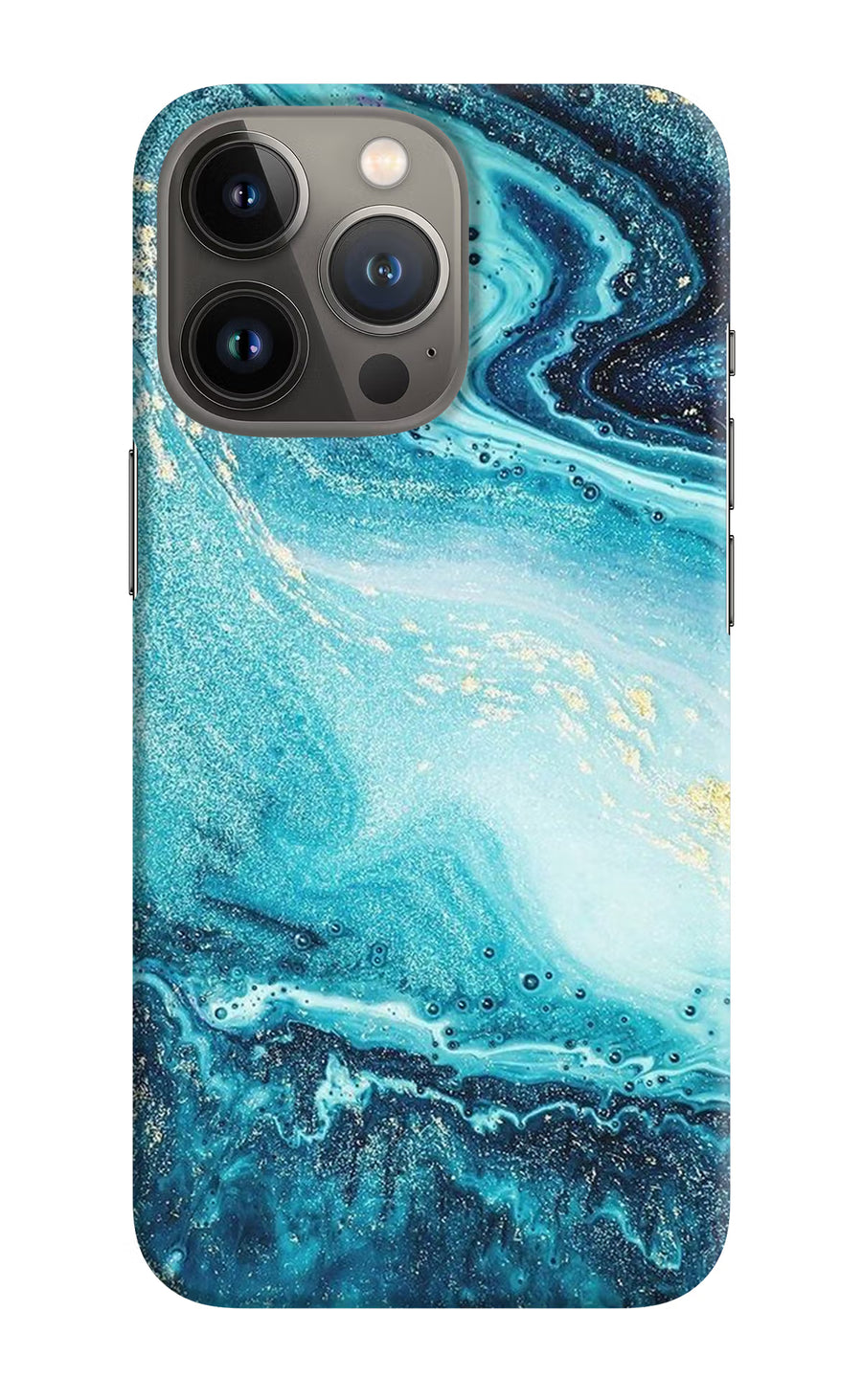 Blue Glitter Marble iPhone 13 Pro Back Cover, Hard case