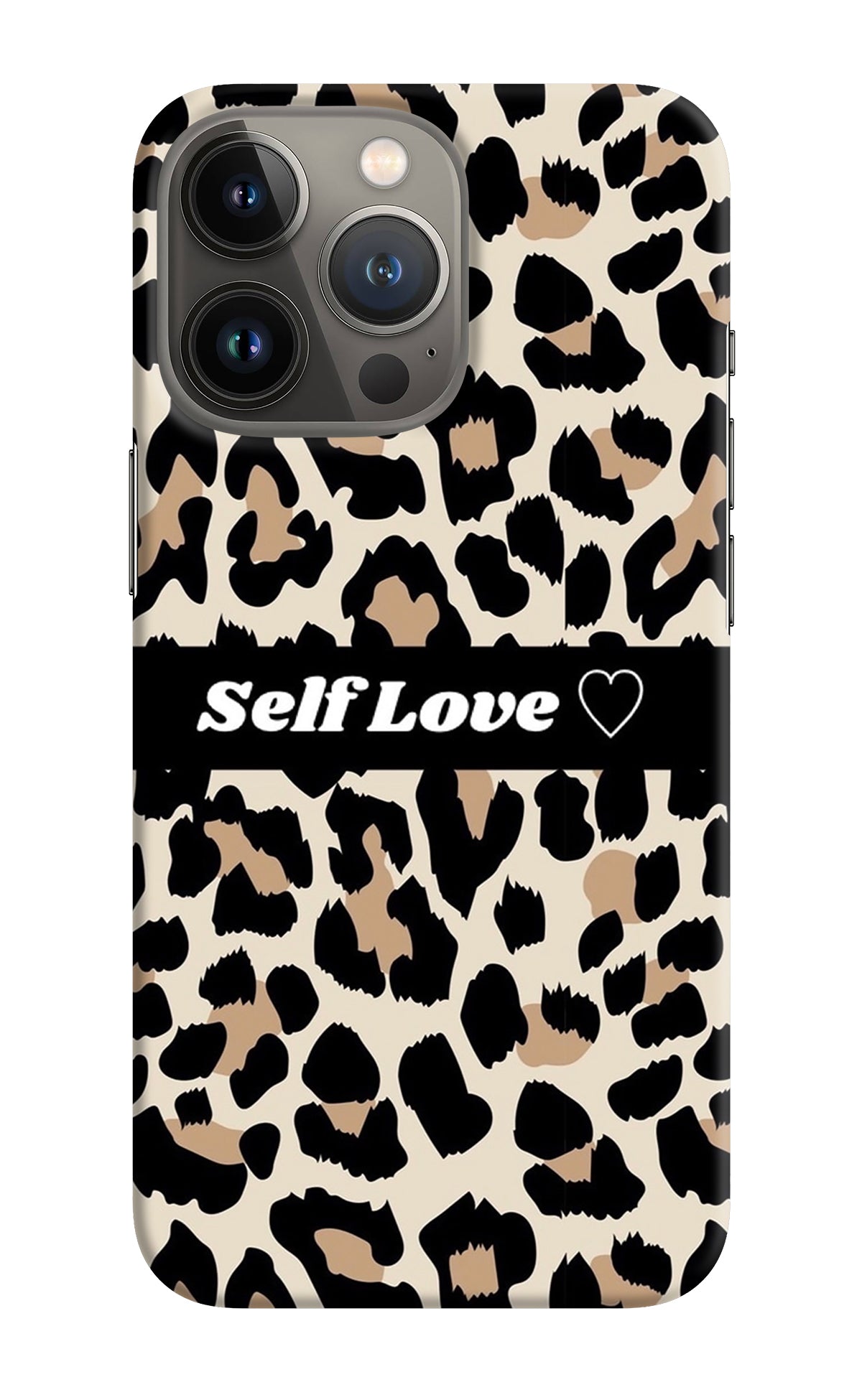 Leopard Print Self Love iPhone 13 Pro Back Cover