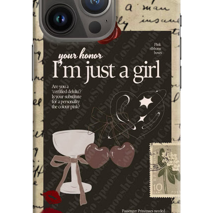 I am just a girl iPhone 13 Pro Hard Case Back Cover by Casekaro