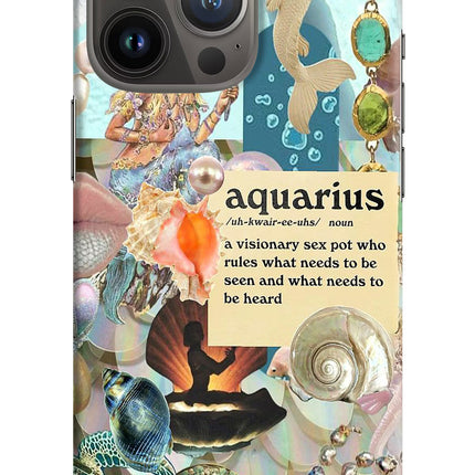 Aquarius Zodiac iPhone 13 Pro Hard Case Back Cover by Casekaro
