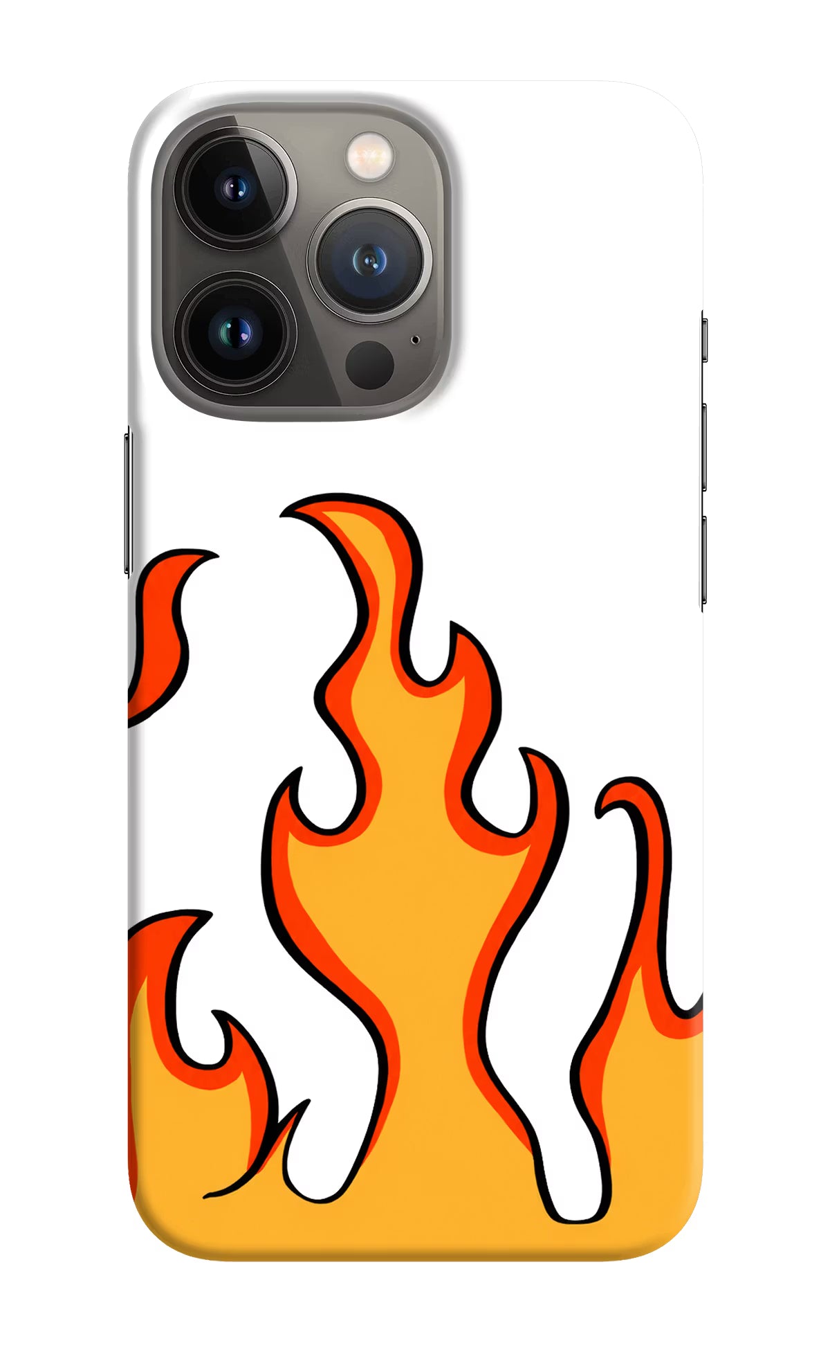 Fired Up – White iPhone 13 Pro Hard Case Back Cover by Casekaro