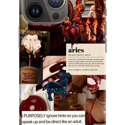 Zodiac Aries iPhone 13 Pro Hard Case Back Cover by Casekaro