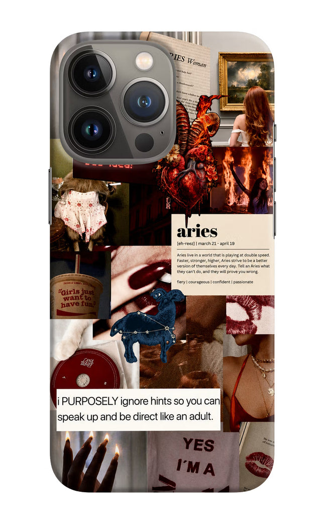 Zodiac Aries iPhone 13 Pro Hard Case Back Cover by Casekaro