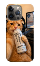 Gamer Cat Energy iPhone 13 Pro Hard Case Back Cover by Casekaro