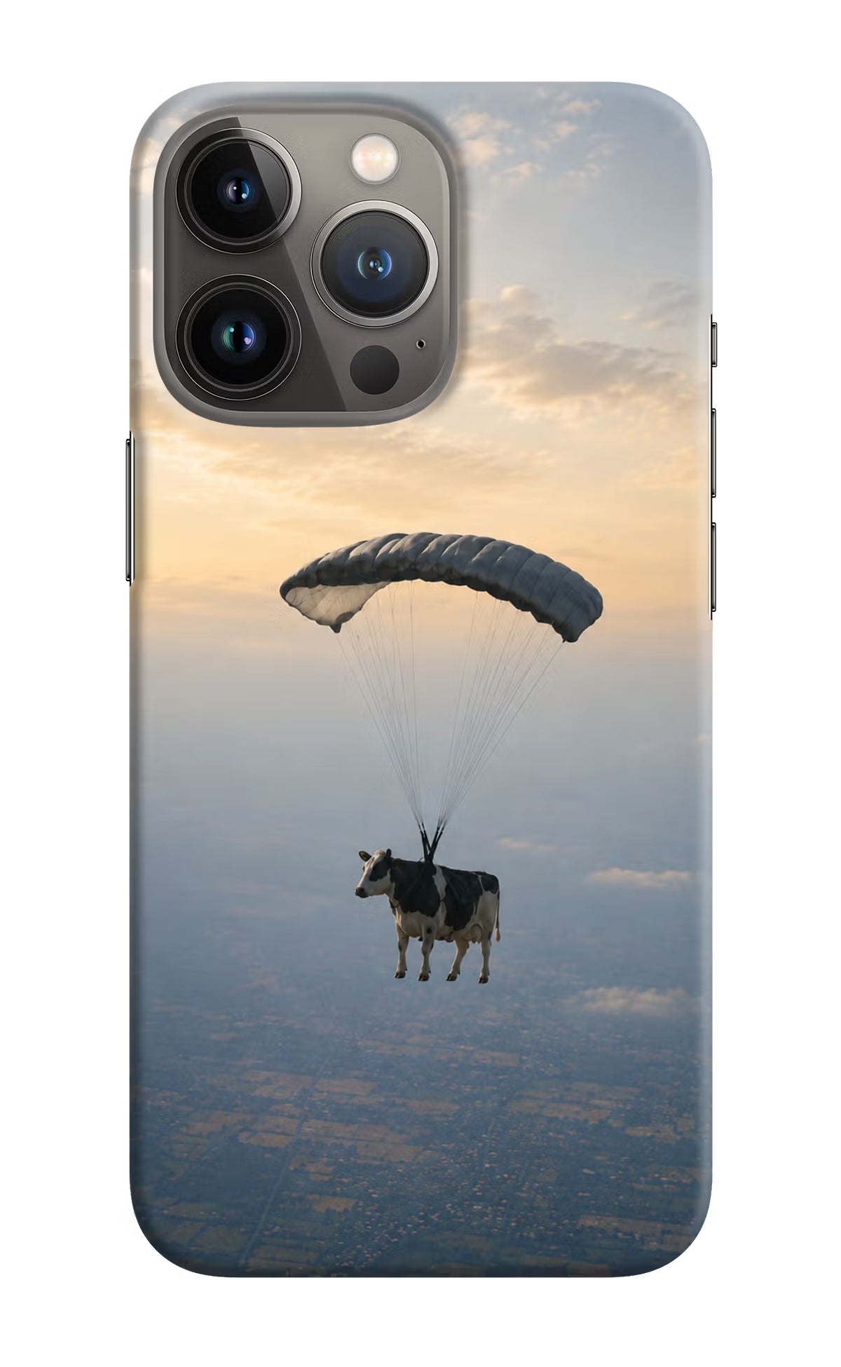 Skydiving Cow iPhone 13 Pro Back Cover