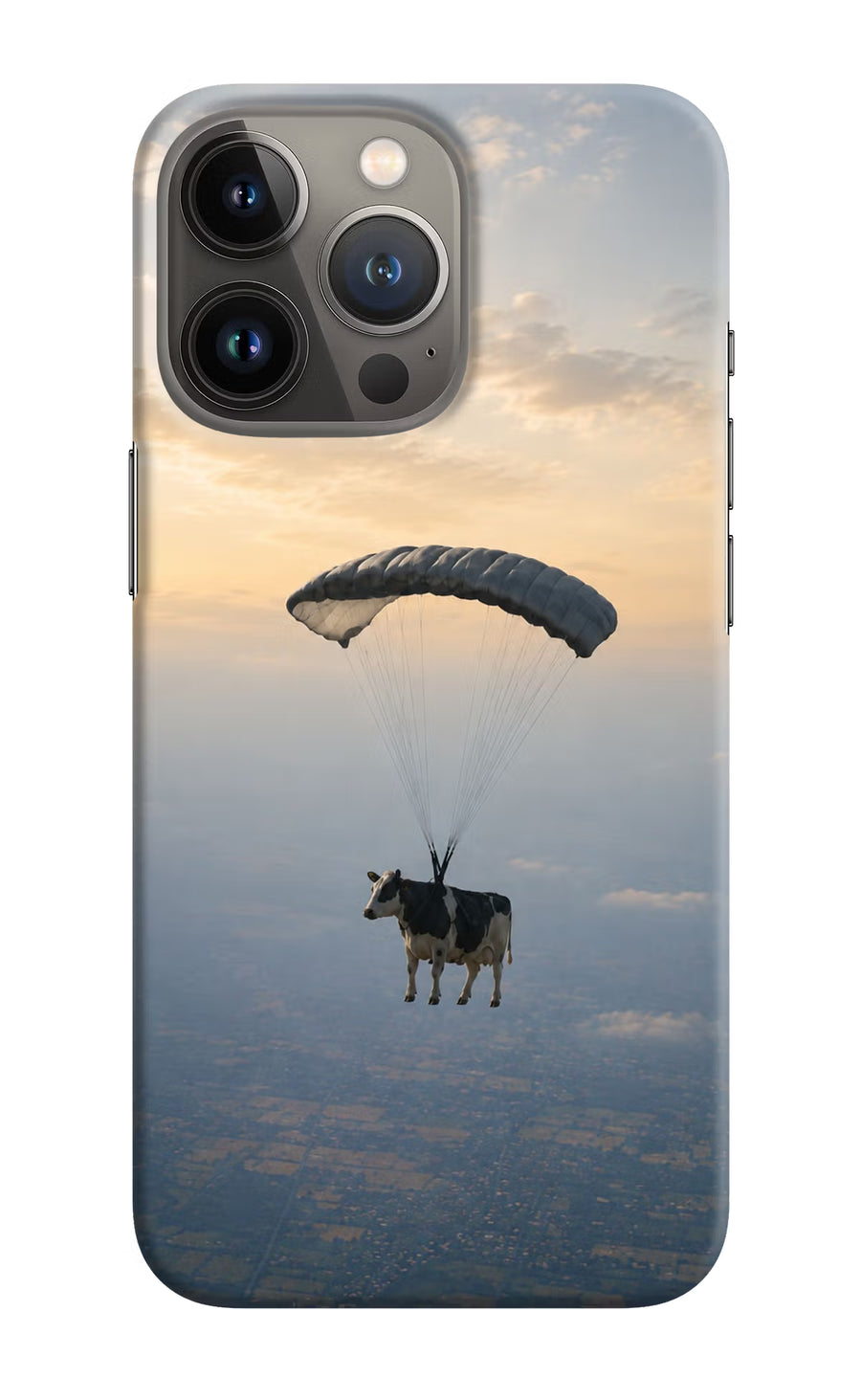 Skydiving Cow iPhone 13 Pro Back Cover, Hard case