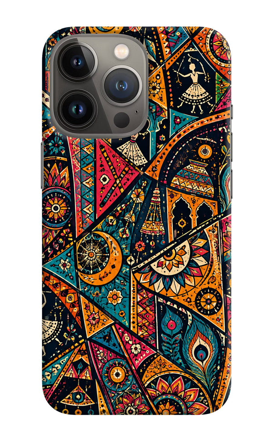 Folk Print iPhone 13 Pro Back Cover, Hard case