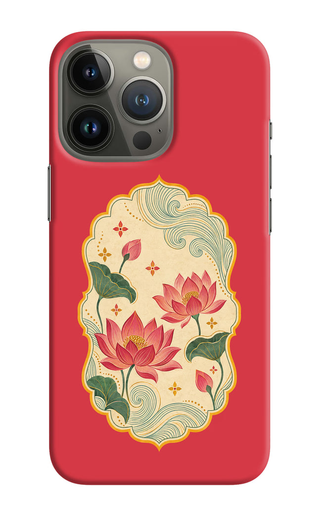 Pink Lotus iPhone 13 Pro Hard Case Back Cover by Casekaro