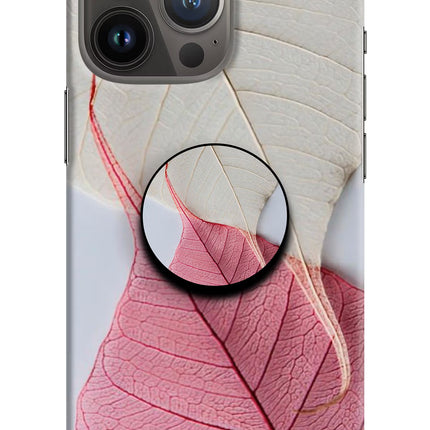 White Pink Leaf iPhone 13 Pro Pop Case by Casekaro
