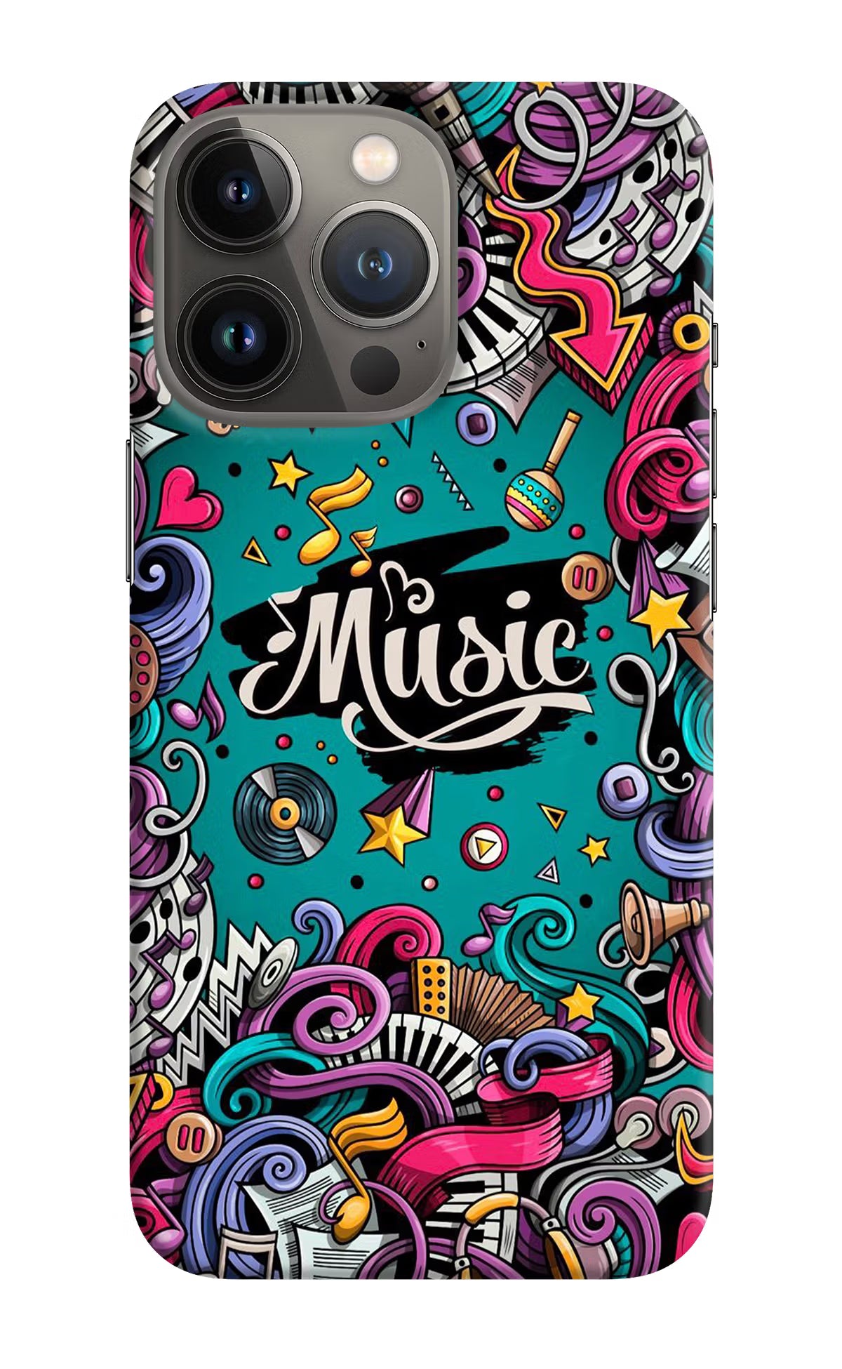 Music Graffiti iPhone 13 Pro Max Hard Case Back Cover by Casekaro