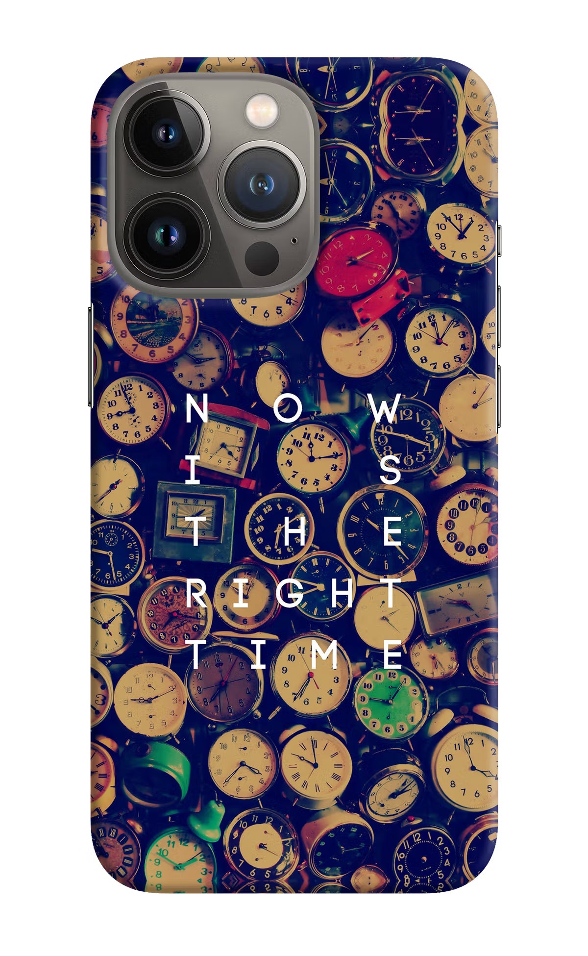 Now is the Right Time Quote iPhone 13 Pro Max Hard Case Back Cover by Casekaro