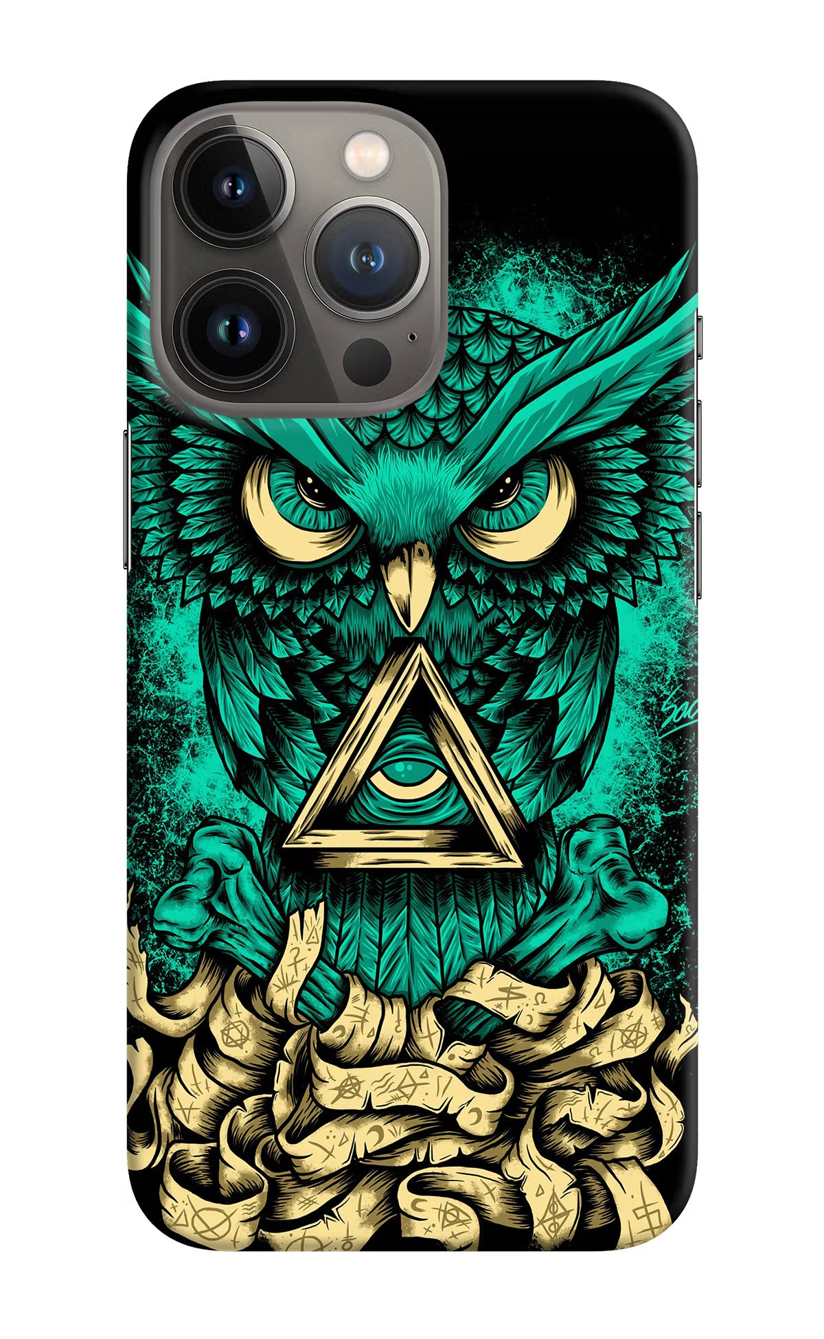 Green Owl iPhone 13 Pro Max Hard Case Back Cover by Casekaro