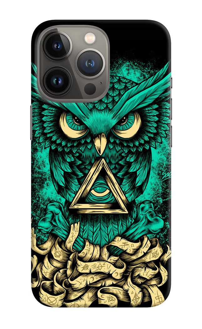 Green Owl iPhone 13 Pro Max Hard Case Back Cover by Casekaro