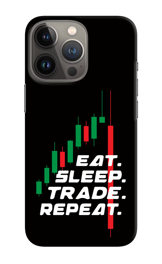 Eat Sleep Trade Repeat iPhone 13 Pro Max Hard Case Back Cover by Casekaro