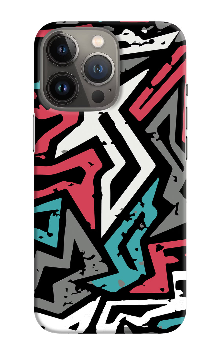 Geometric Graffiti iPhone 13 Pro Max Back Cover, Hard case