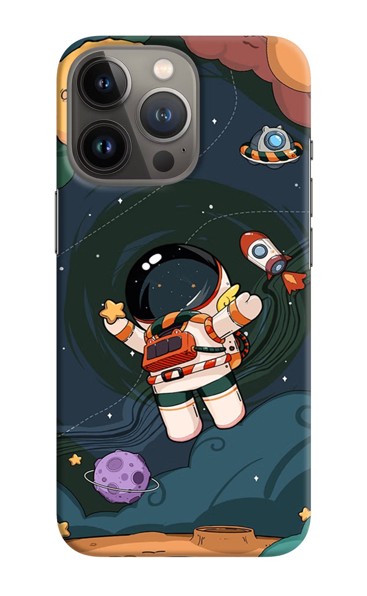Cartoon Astronaut iPhone 13 Pro Max Hard Case Back Cover by Casekaro