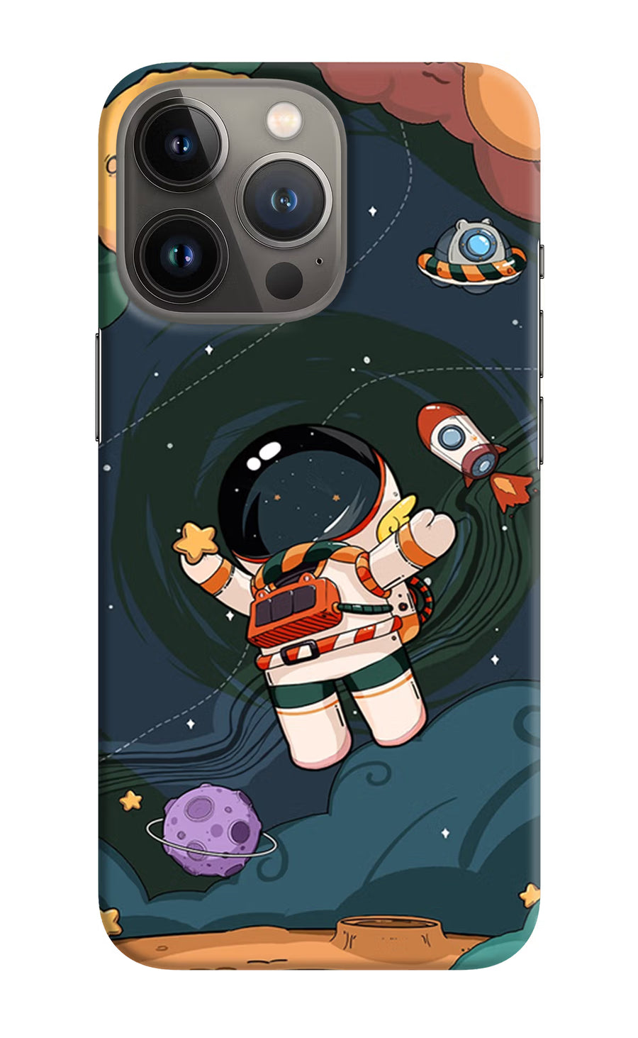 Cartoon Astronaut iPhone 13 Pro Max Back Cover, Hard case