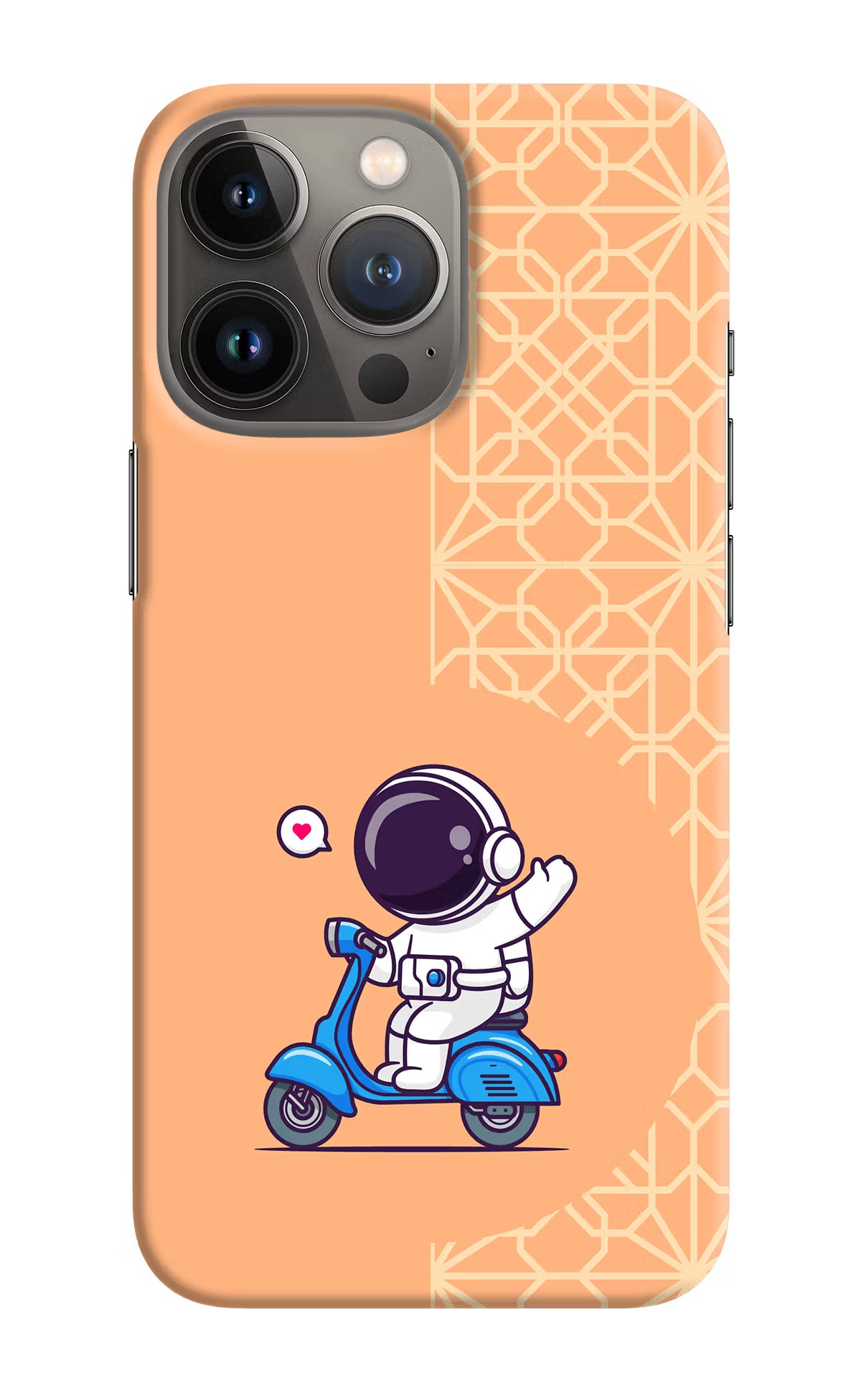 Cute Astronaut Riding iPhone 13 Pro Max Hard Case Back Cover by Casekaro
