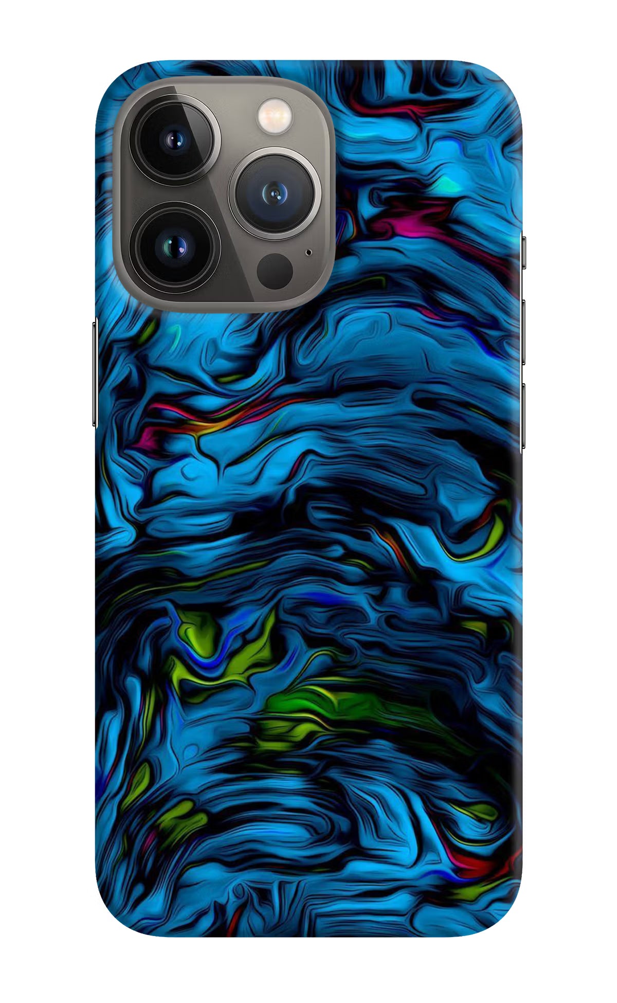 Dark Blue Abstract iPhone 13 Pro Max Hard Case Back Cover by Casekaro