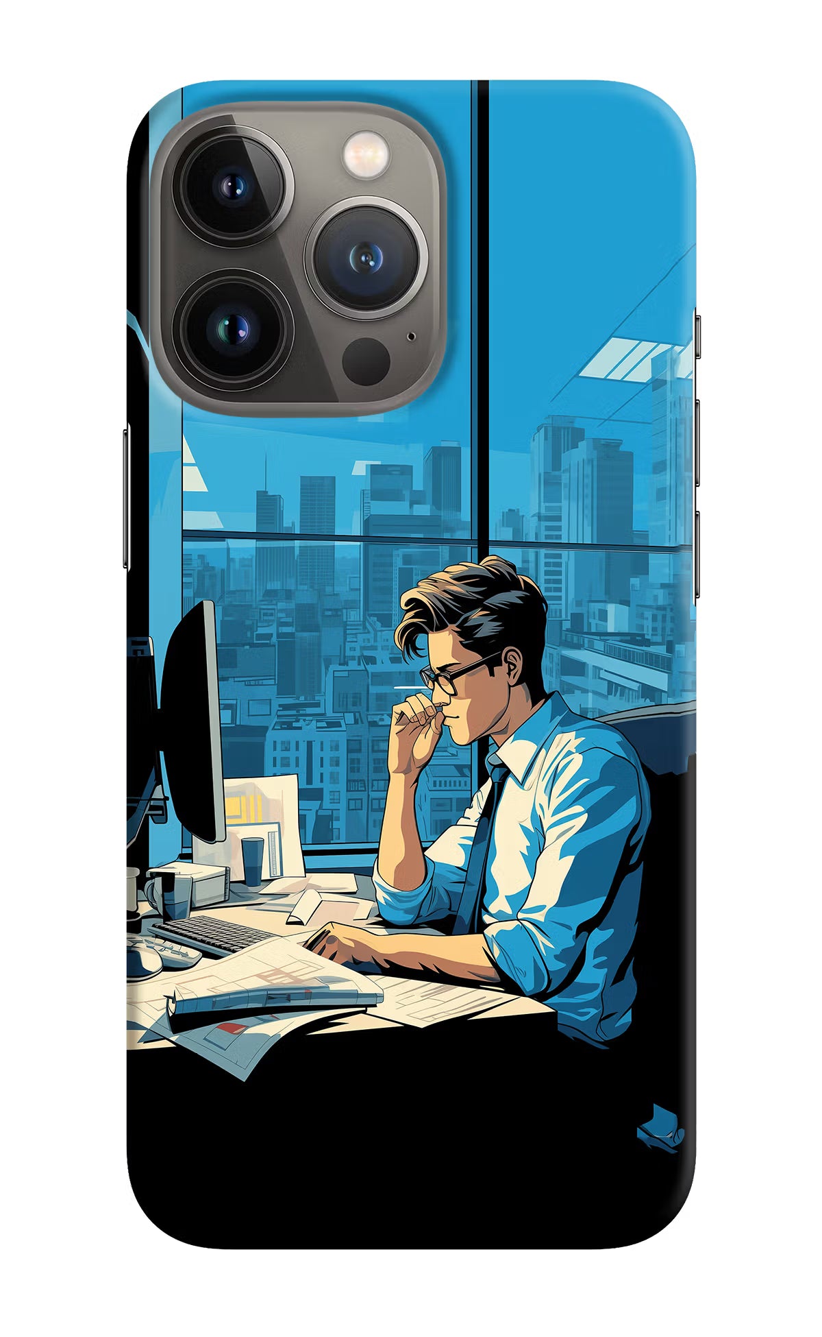 Focused Hustler (AI Generated) iPhone 13 Pro Max Hard Case Back Cover by Casekaro