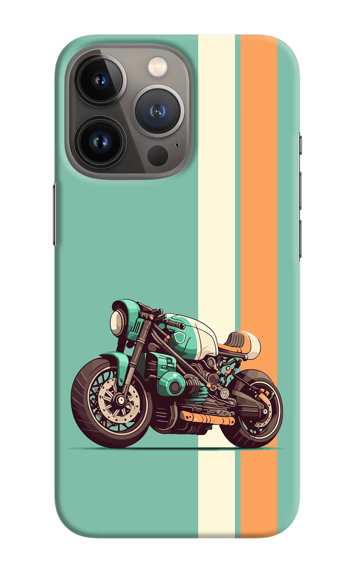 Striped Moto Drift iPhone 13 Pro Max Hard Case Back Cover by Casekaro