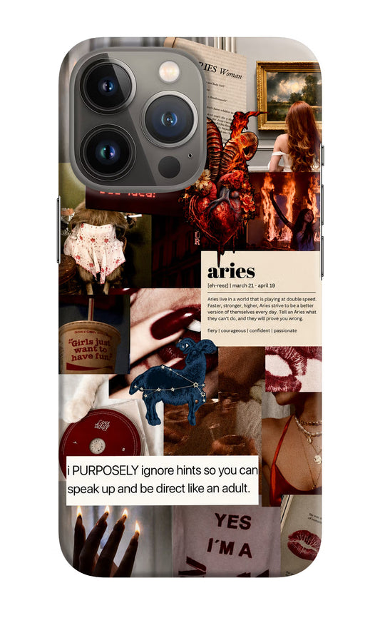 Zodiac Aries iPhone 13 Pro Max Hard Case Back Cover by Casekaro