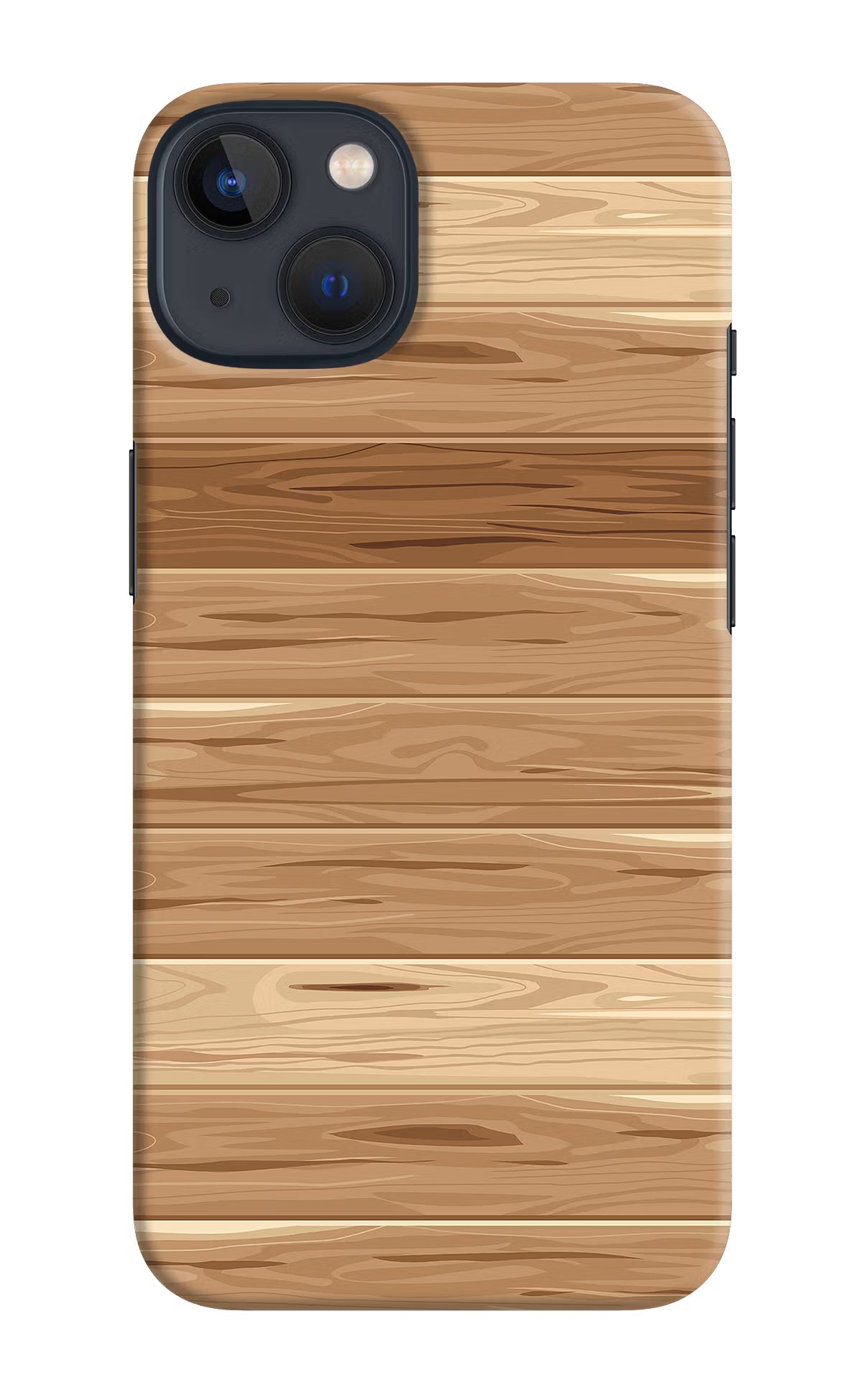 Wooden Vector iPhone 13 Mini Hard Case Back Cover by Casekaro