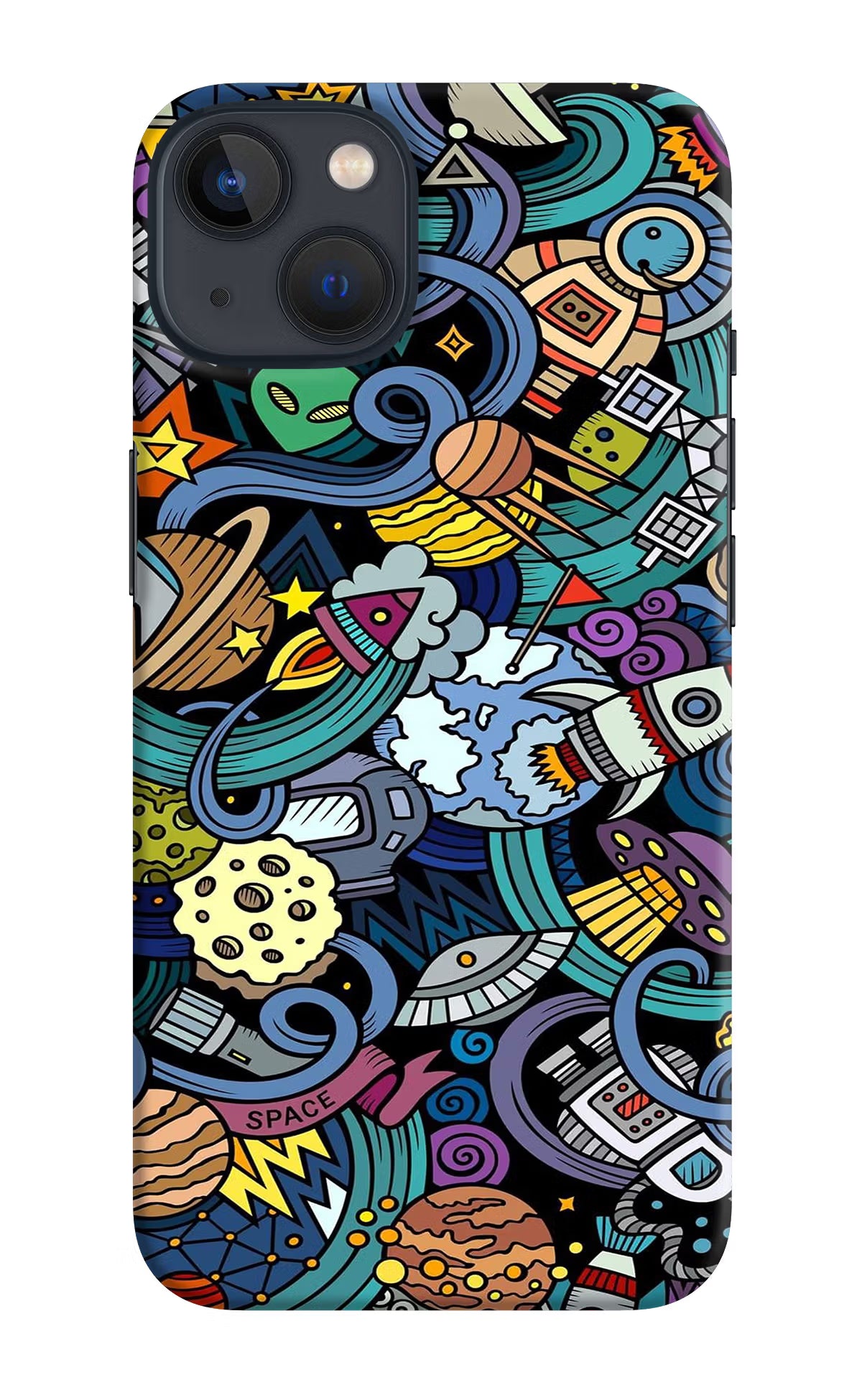 Space Abstract iPhone 13 Mini Hard Case Back Cover by Casekaro