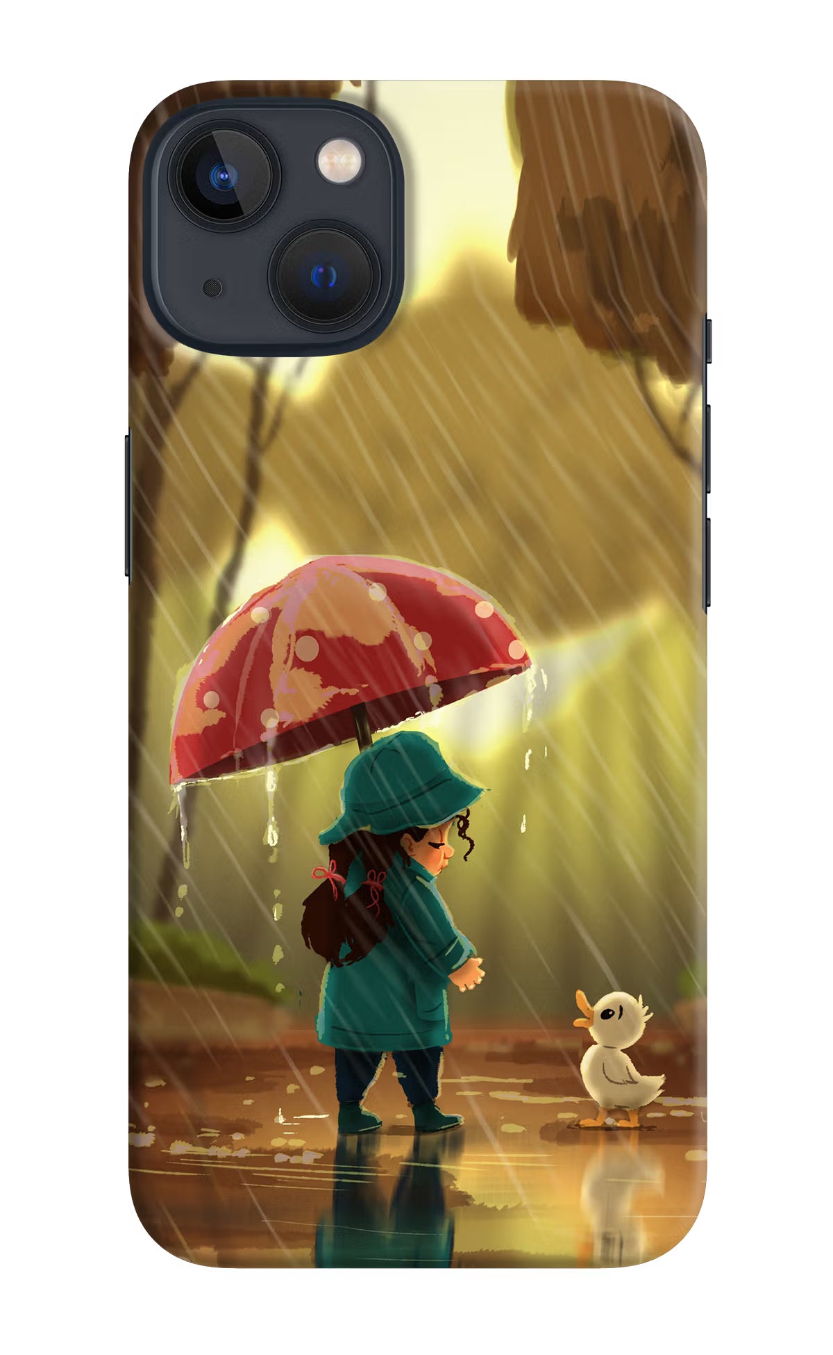 Rainy Day iPhone 13 Mini Hard Case Back Cover by Casekaro