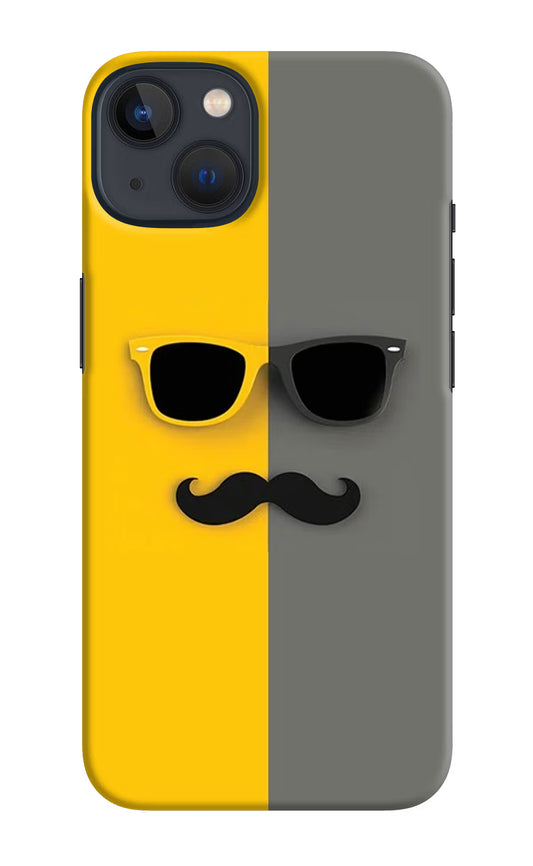 Sunglasses with Mustache iPhone 13 Mini Hard Case Back Cover by Casekaro