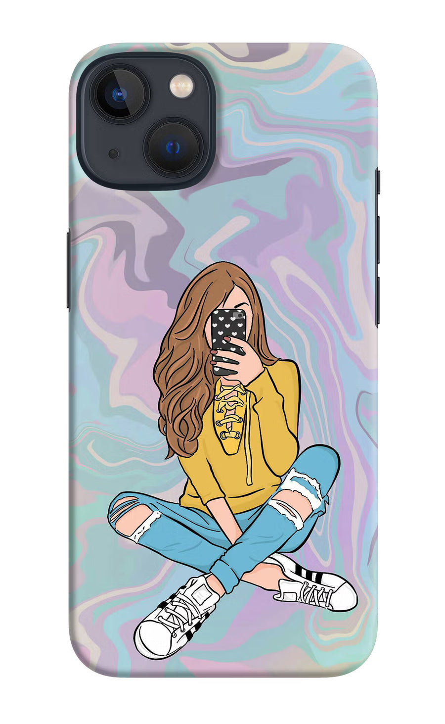 Selfie Girl iPhone 13 Mini Back Cover, Hard case