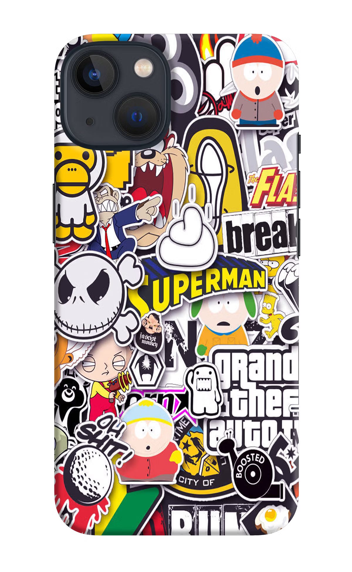 Sticker Bomb iPhone 13 Mini Hard Case Back Cover by Casekaro